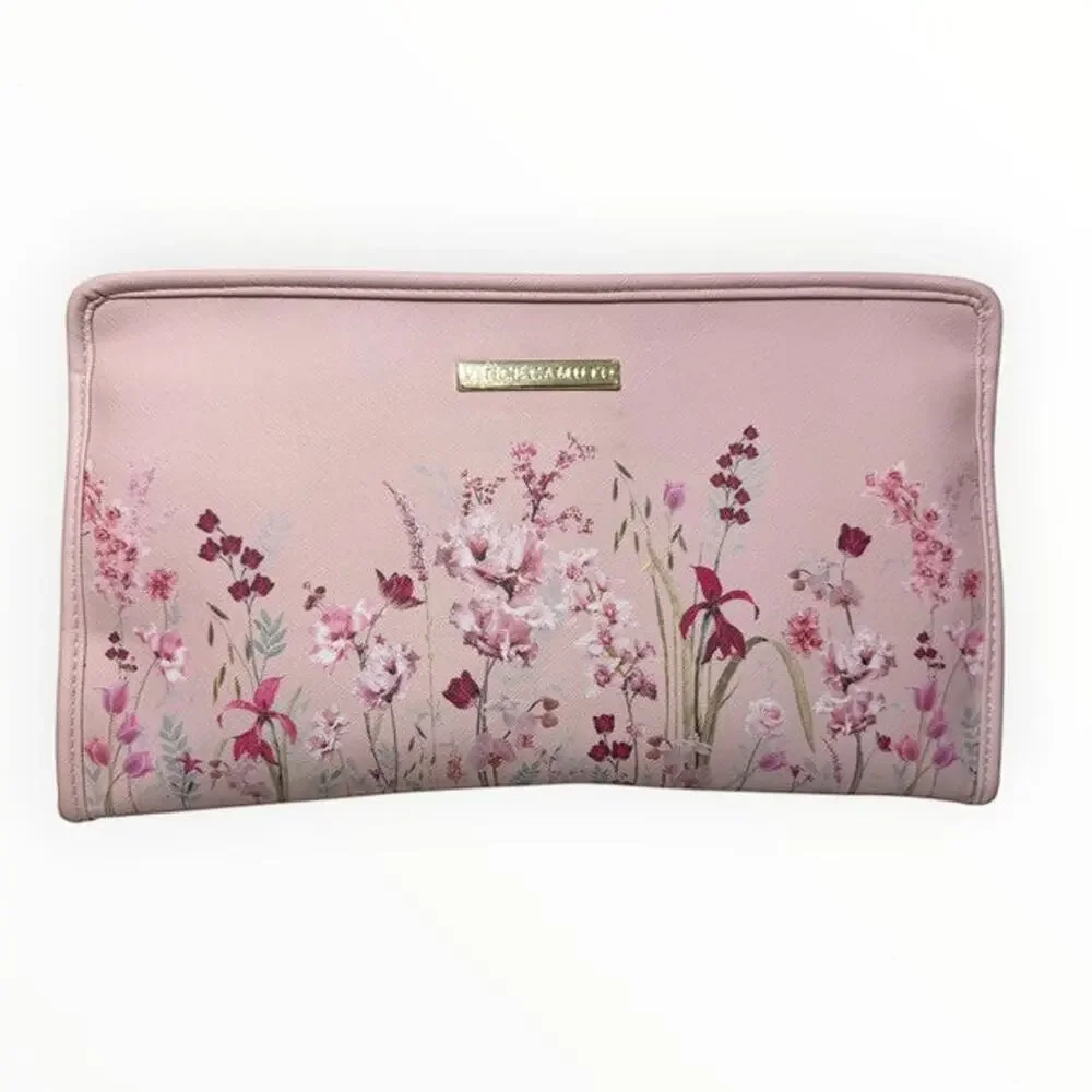 Vince Camuto Pink Floral Cosmetic Bag Set